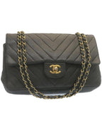Black Leather Chanel Shoulder Bag