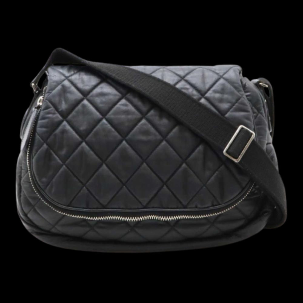 Black Leather Chanel Crossbody Bag