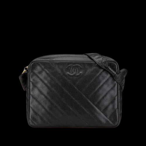 Black Leather Chanel Crossbody Bag