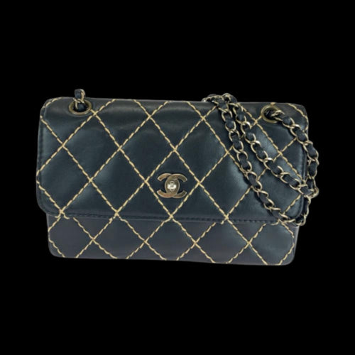 Black Leather Chanel Crossbody Bag
