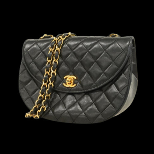 Black Leather Chanel Shoulder Bag