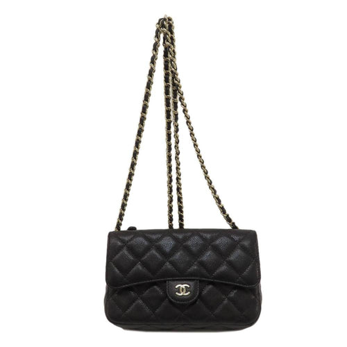 Black Leather Chanel Shoulder Bag