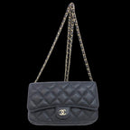 Black Leather Chanel Flap Bag