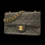 Black Leather Chanel Flap Bag
