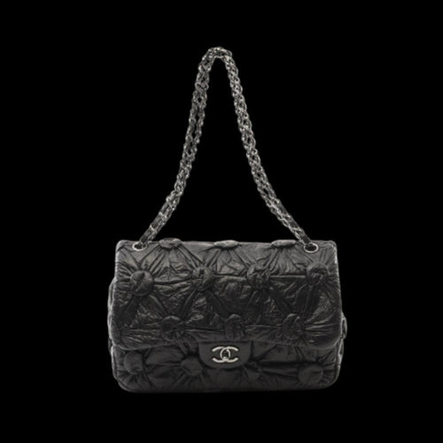 Black Leather Chanel Flap Bag