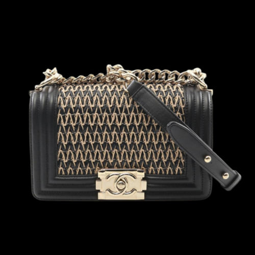 Black Leather Chanel Crossbody Bag