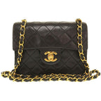 Black Leather Chanel Shoulder Bag