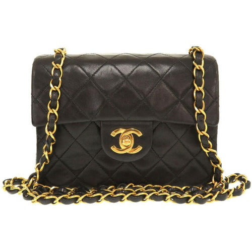Black Leather Chanel Shoulder Bag