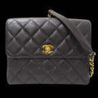 Black Leather Chanel Shoulder Bag