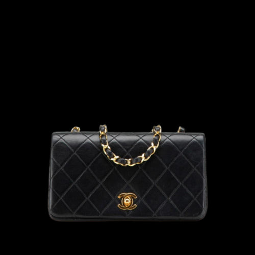 Black Leather Chanel Flap Bag