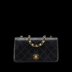 Black Leather Chanel Flap Bag