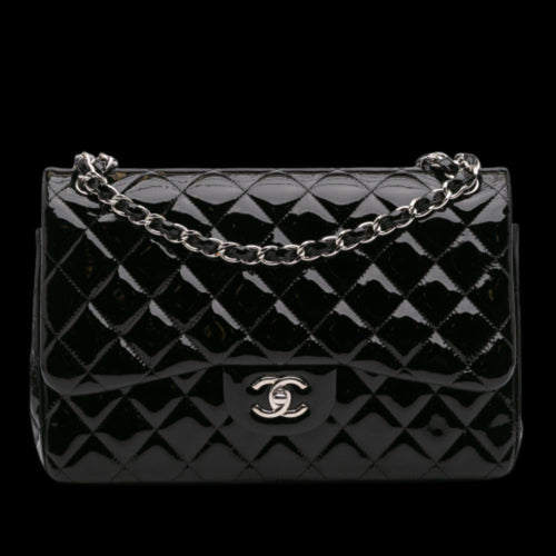 Black Leather Chanel Flap Bag