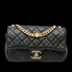 Black Leather Chanel Flap Bag