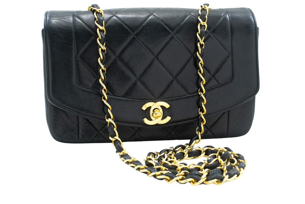 Black Leather Chanel Crossbody Bag