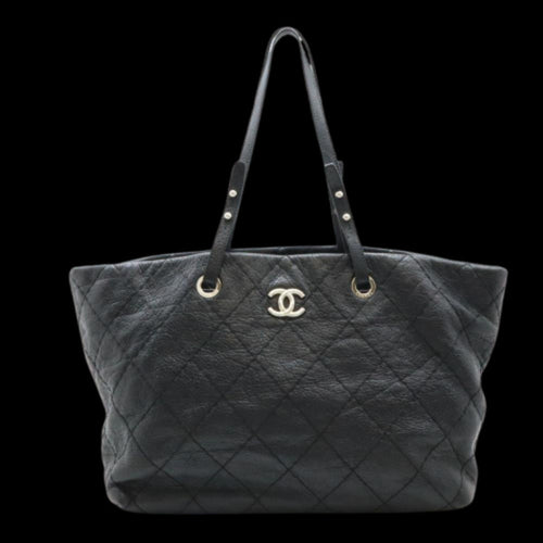 Black Leather Chanel Shoulder Bag