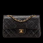 Black Leather Chanel Flap Bag