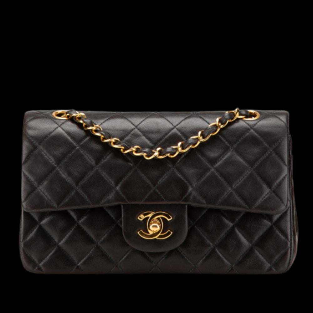 Black Leather Chanel Flap Bag