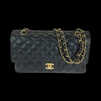 Black Leather Chanel Flap Bag