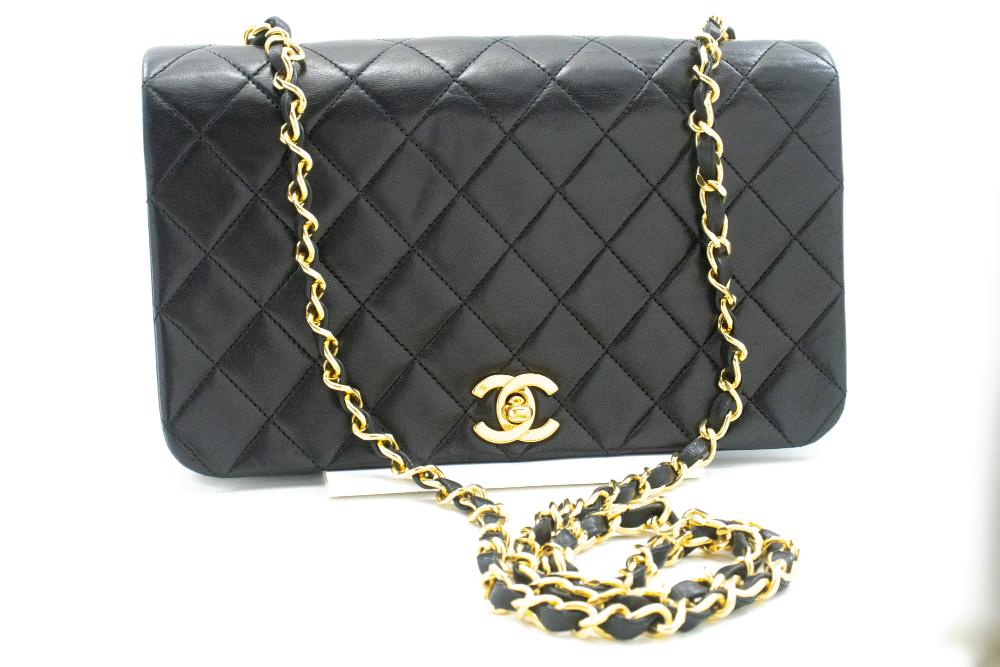 Black Leather Chanel Flap Bag