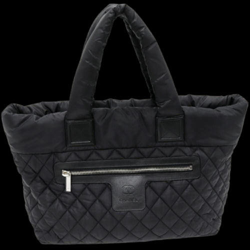 Black Leather Chanel Tote