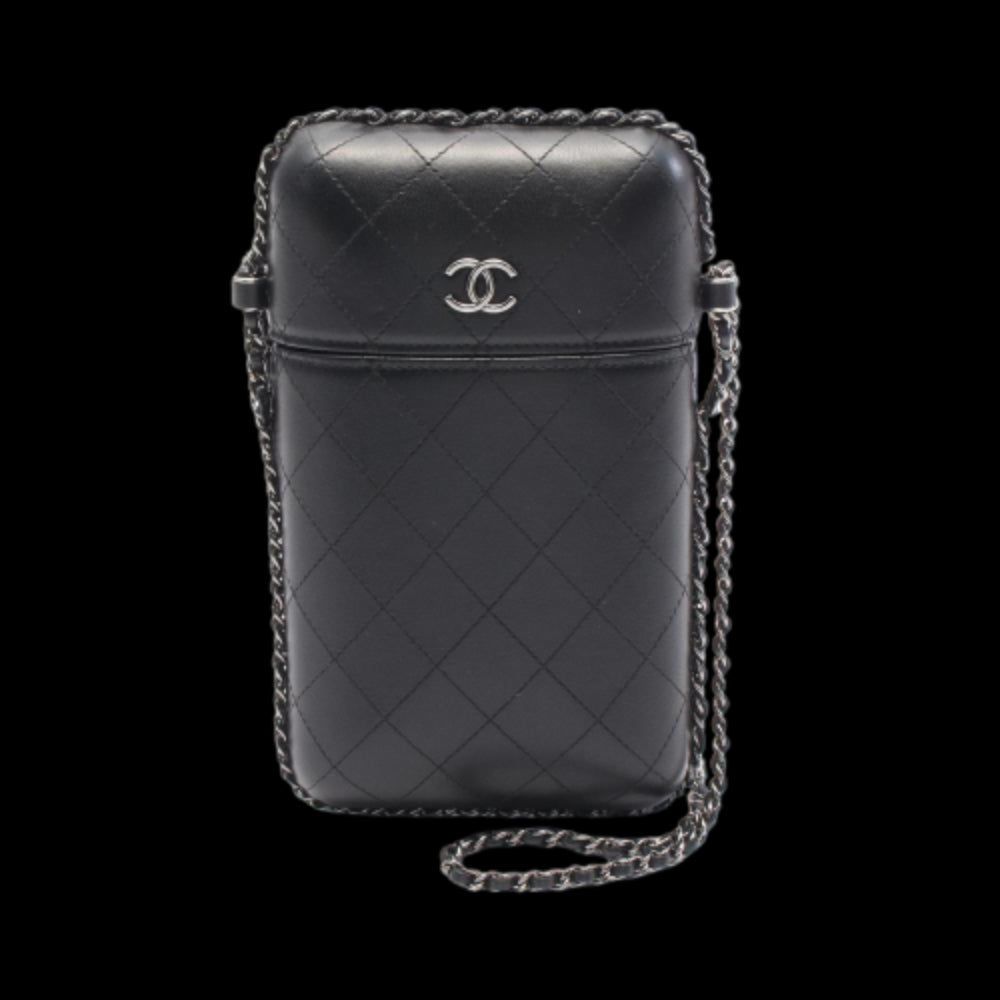 Black Leather Chanel Shoulder Bag