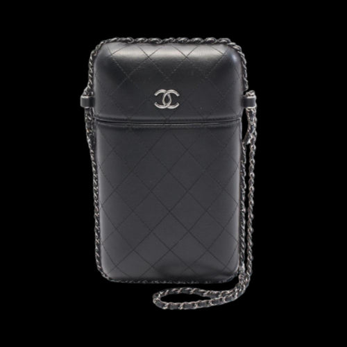 Black Leather Chanel Shoulder Bag