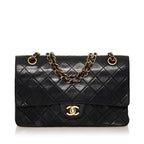 Black Leather Chanel Flap Bag