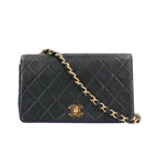 Black Leather Chanel Shoulder Bag