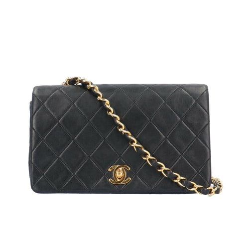 Black Leather Chanel Shoulder Bag