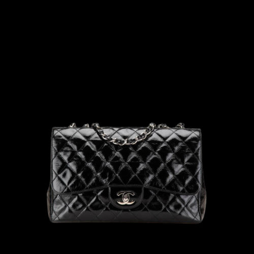 Black Leather Chanel Flap Bag