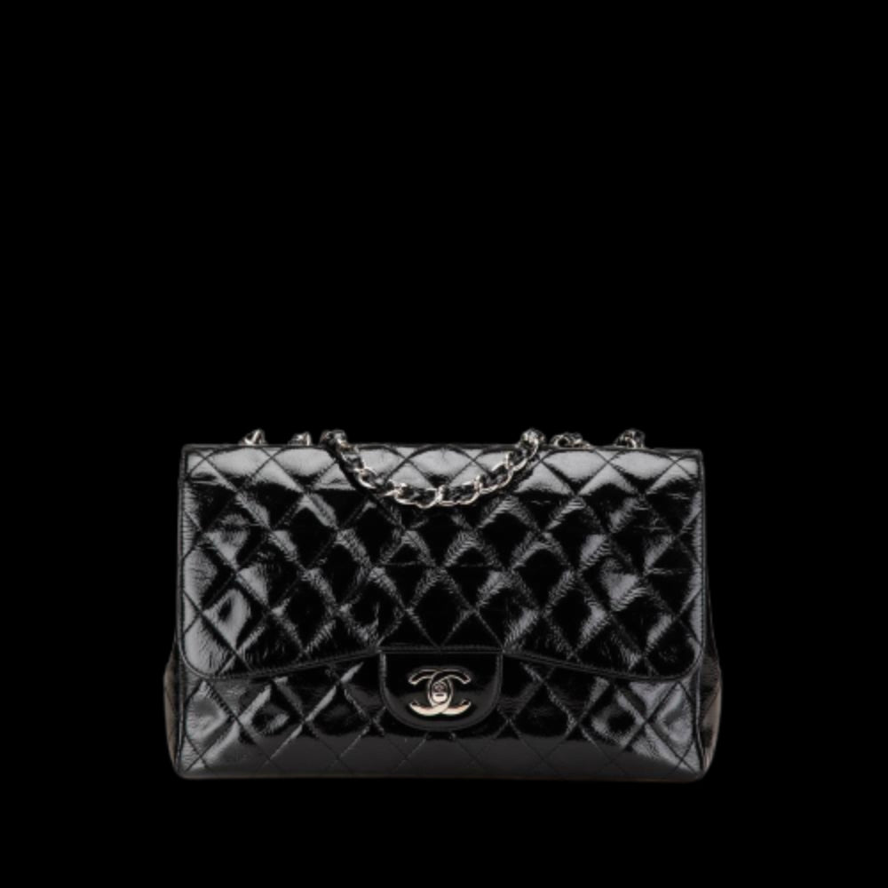 Black Leather Chanel Flap Bag