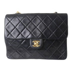 Black Leather Chanel Shoulder Bag