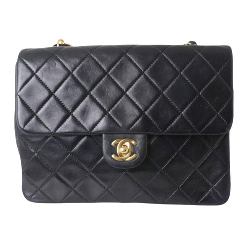Black Leather Chanel Shoulder Bag