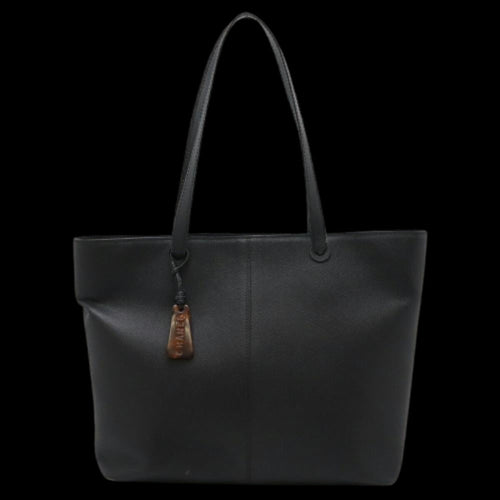 Black Leather Chanel Shoulder Bag