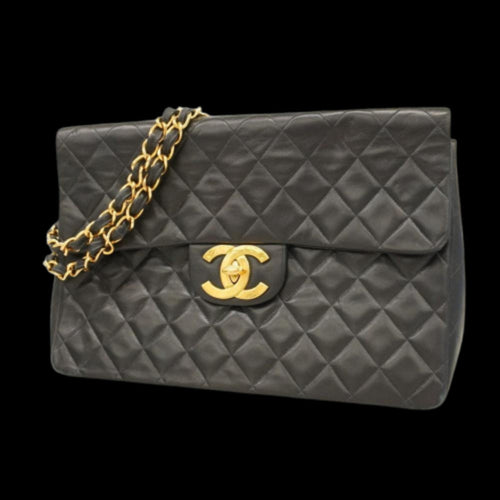 Black Leather Chanel Shoulder Bag