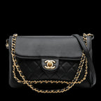 Black Leather Chanel Flap Bag