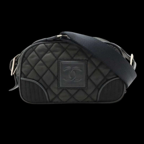 Black Leather Chanel Shoulder Bag