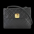 Black Leather Chanel Shoulder Bag