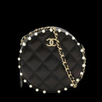 Black Leather Chanel Shoulder Bag