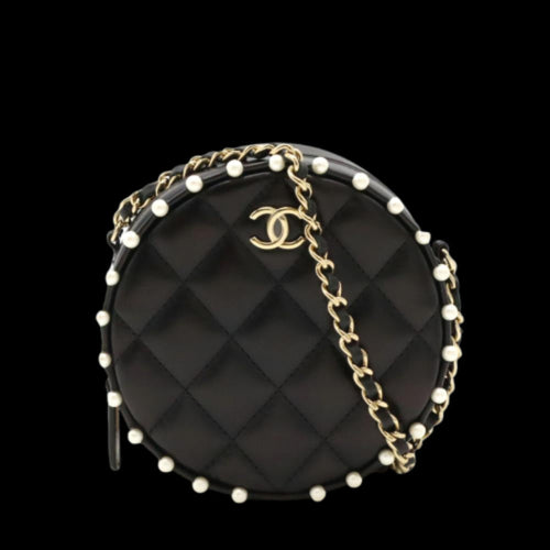 Black Leather Chanel Shoulder Bag