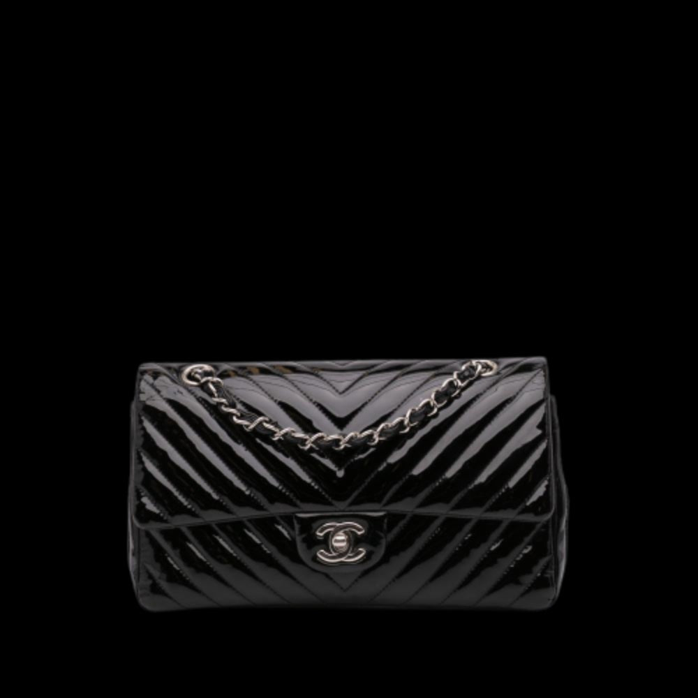 Black Leather Chanel Flap Bag