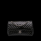 Black Leather Chanel Flap Bag