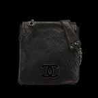 Black Leather Chanel Crossbody Bag