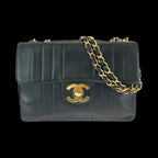Black Leather Chanel Flap Bag