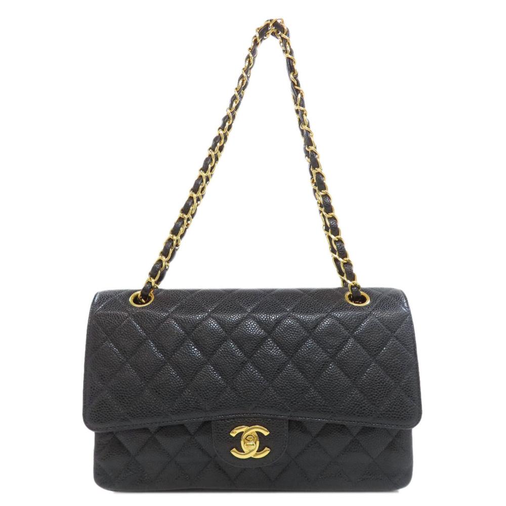 Black Leather Chanel Flap Bag