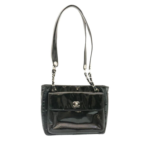 Black Leather Chanel Shoulder Bag
