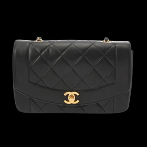 Black Leather Chanel Shoulder Bag
