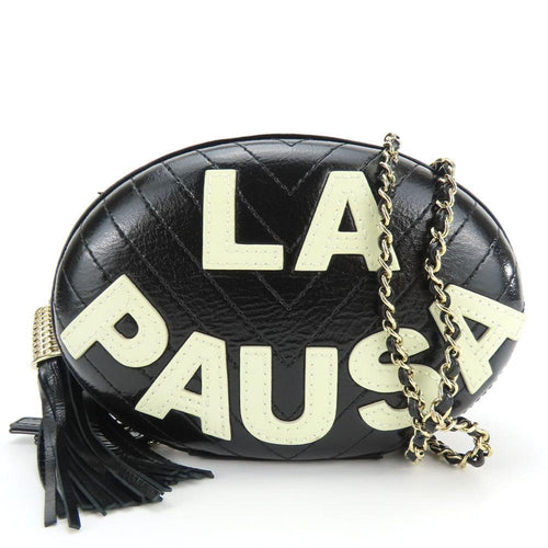 Black Leather Chanel Shoulder Bag