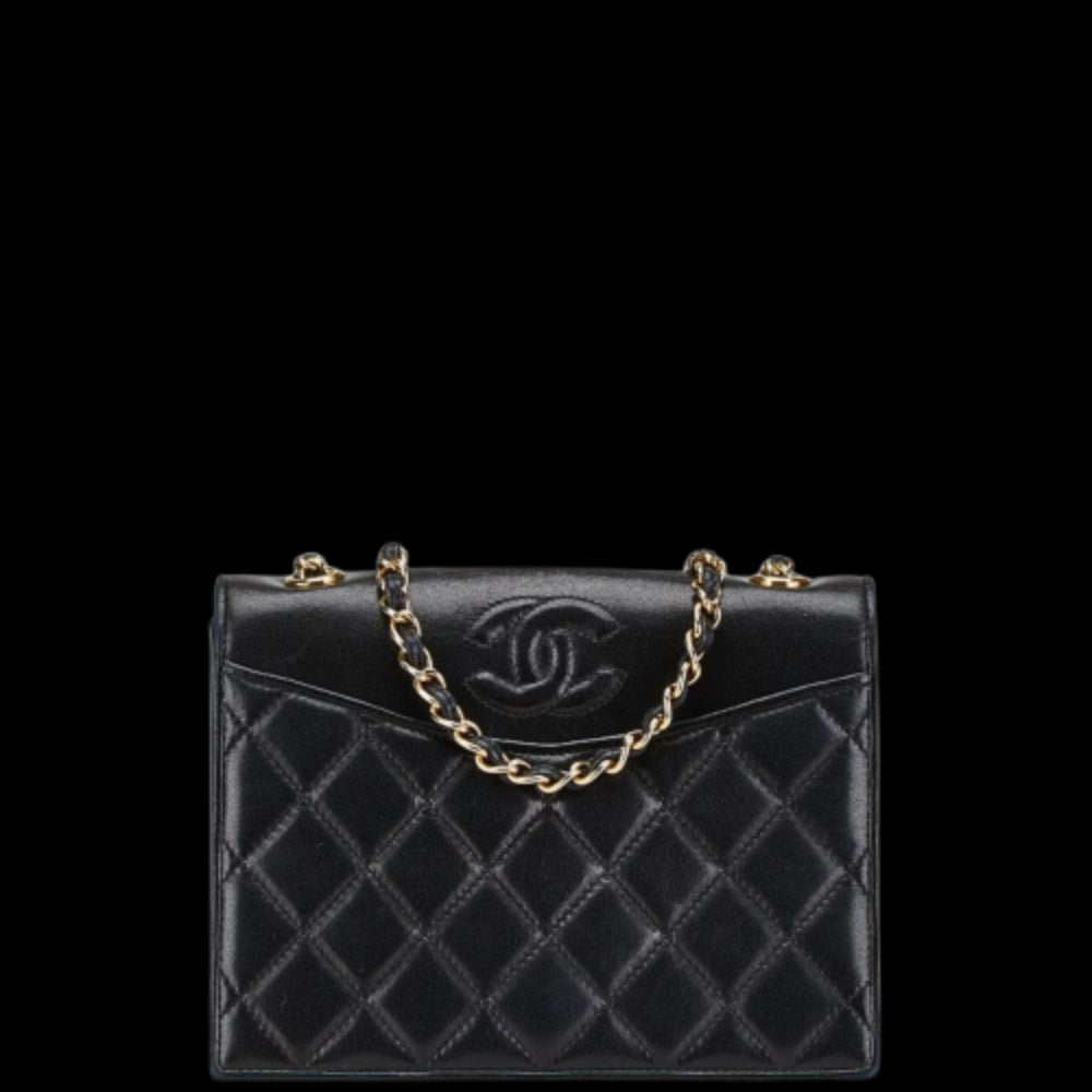 Black Leather Chanel Crossbody Bag