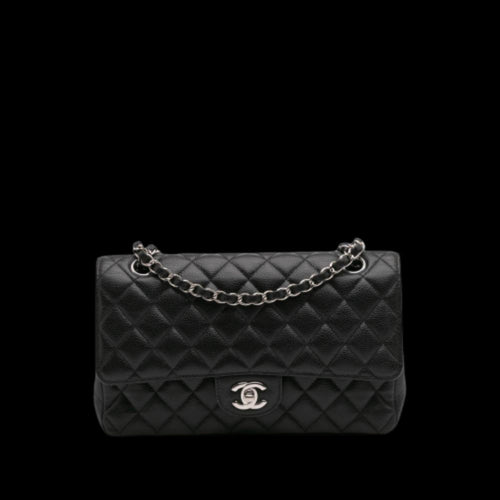 Black Leather Chanel Flap Bag